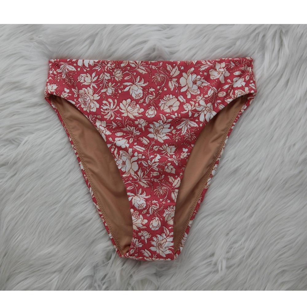 J. Crew High-rise bikini bottom in tossed floral Size S NWT Pink Barbiecore